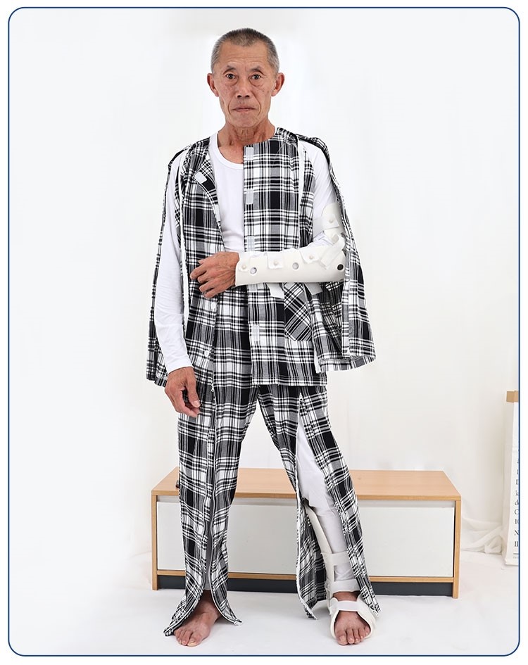 路晓云病号服易穿易脱住院病人胳膊手臂专用衣服护理服卧床瘫痪老人