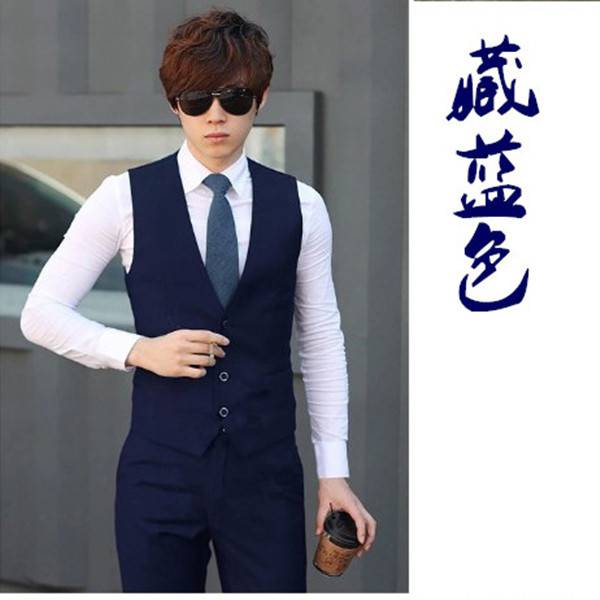 罗蒙旗舰官方店男士修身西装马甲套装商务休闲青年韩版结婚礼伴郎团