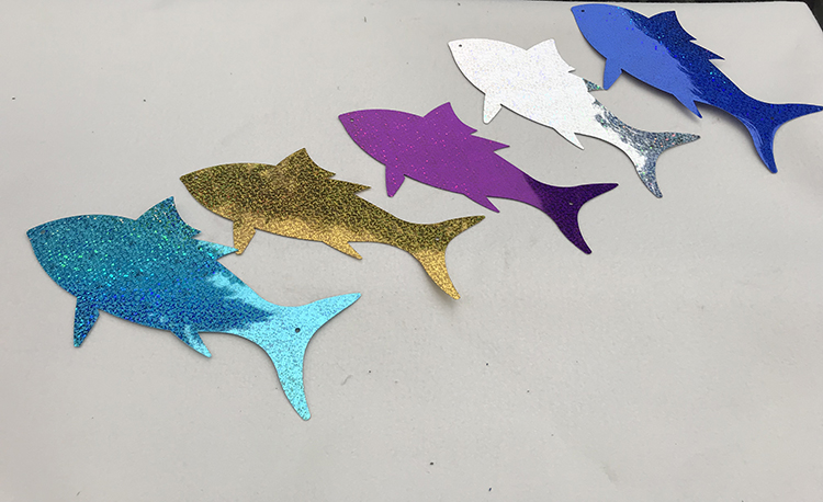 夏季美陈氛围布置创意镭射亮片鱼海洋主题装饰商场橱窗道具鱼吊饰