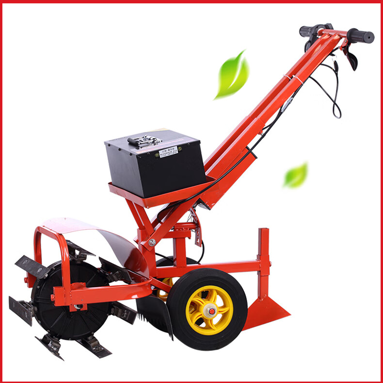 电动除草机多功能开沟机小型锄草松土开沟机 充电式 农用耕地机 独轮