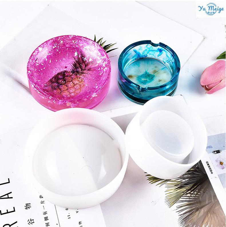 烟灰缸模具diy烟灰缸模具硅胶自制作树脂胶手工镜面透明水晶滴胶材料