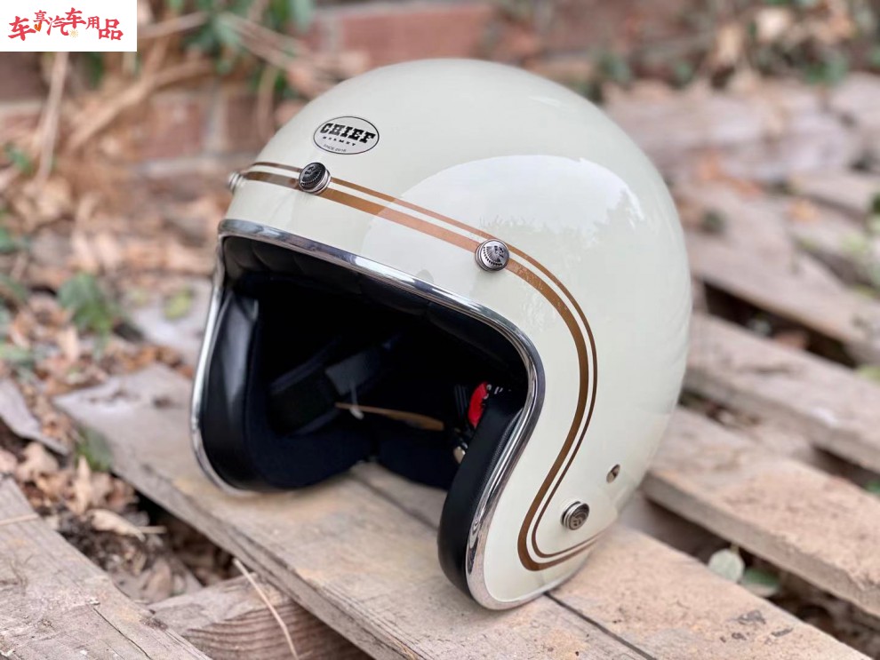 台湾chief夏季复古34头盔vespa姜戈cm300 500半盔踏板车头盔bornfree