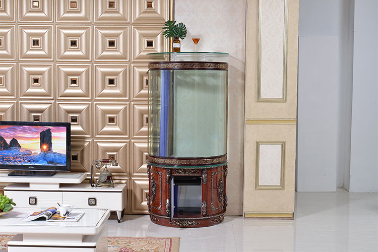 【可开票】欧式半圆鱼缸水族箱客厅家用大型玻璃生态金龙鱼缸造景圆柱