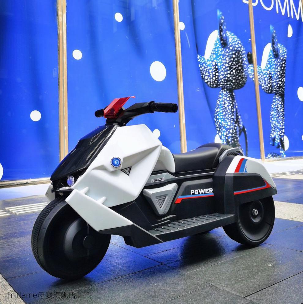 迪士尼disney小孩子男孩女孩学生儿童电动摩托车充电三轮车双驱动带