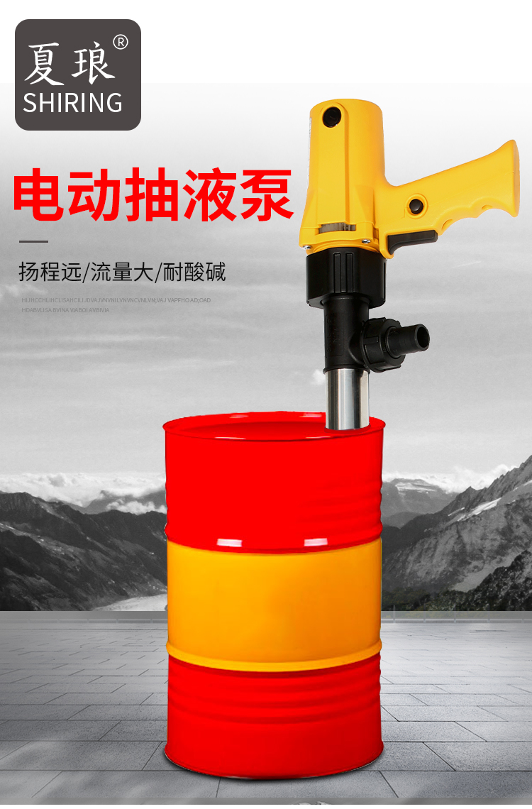 电动抽油泵夏琅夏朗220v抽液泵油抽子手提式抽桶油泵柴油泵24v12v420w