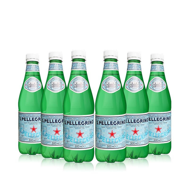 意大利进口圣培露充气天然矿泉水500ml*24塑料瓶气泡含气水款 250ml*