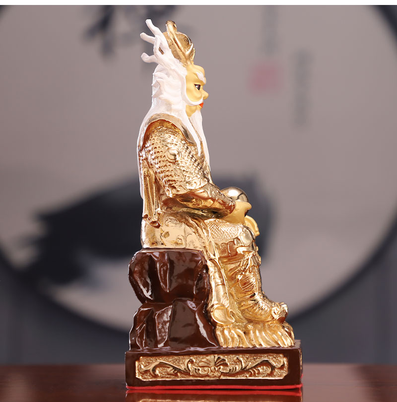 七宝莲 纯铜鎏金龙王爷神像供奉海神道教四海龙王求雨风调雨顺保平安