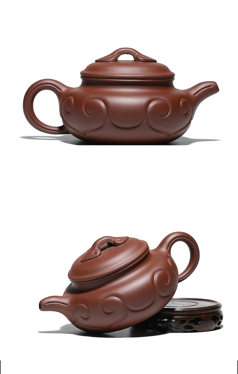 如意仿古紫砂壶手工原矿紫泥仿古壶家用茶壶大号