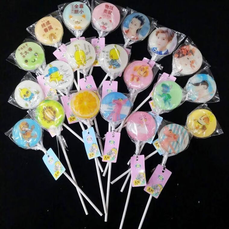 蓝妞儿18g卡通棒棒糖水晶造型水果海洋精灵透明蝴蝶形状糖果3d海洋