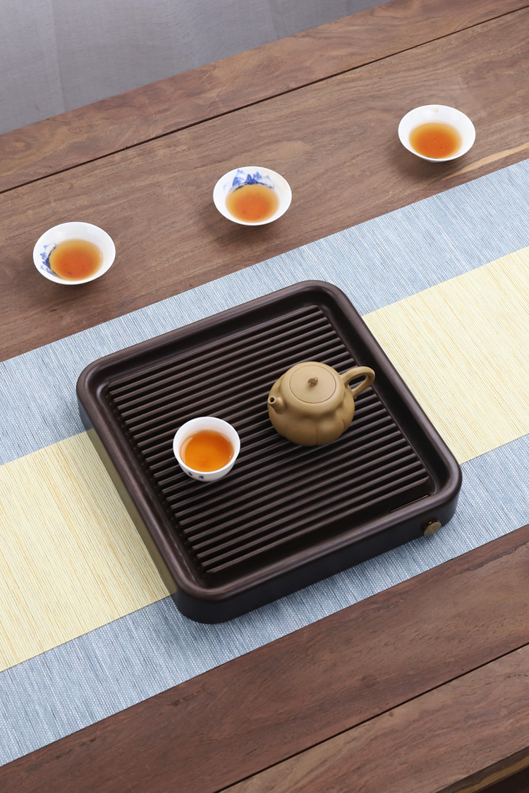 单人小茶盘家用单人小号储水迷你单层方形排水干泡圆型茶台圆盘5050