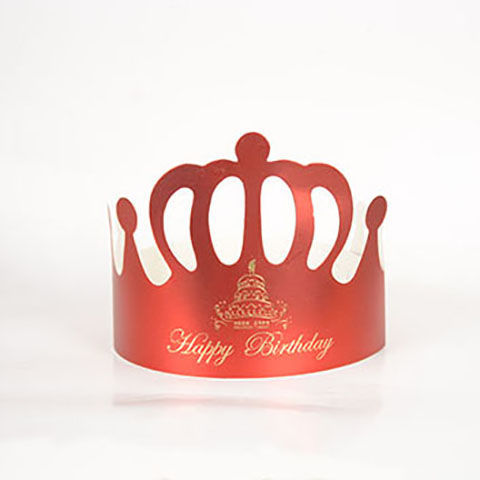金卡纸生日蛋糕帽儿童生日帽子一次性生日派对帽皇冠金卡皇冠100个
