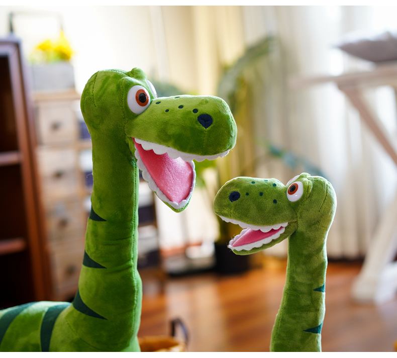 大号恐龙毛绒玩具抱枕玩偶男宝宝布娃娃礼物 绿色 65厘米张嘴款【图片