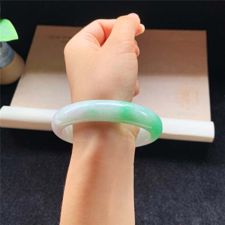 ck5月新品老坑a货翡翠阳绿正圈手镯口径60213582七夕情人节礼物送女友