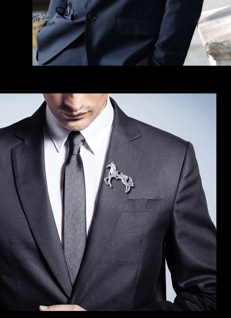 男士胸针潮人西服装饰大气龙马老虎别针百搭英伦风动物个性配饰品