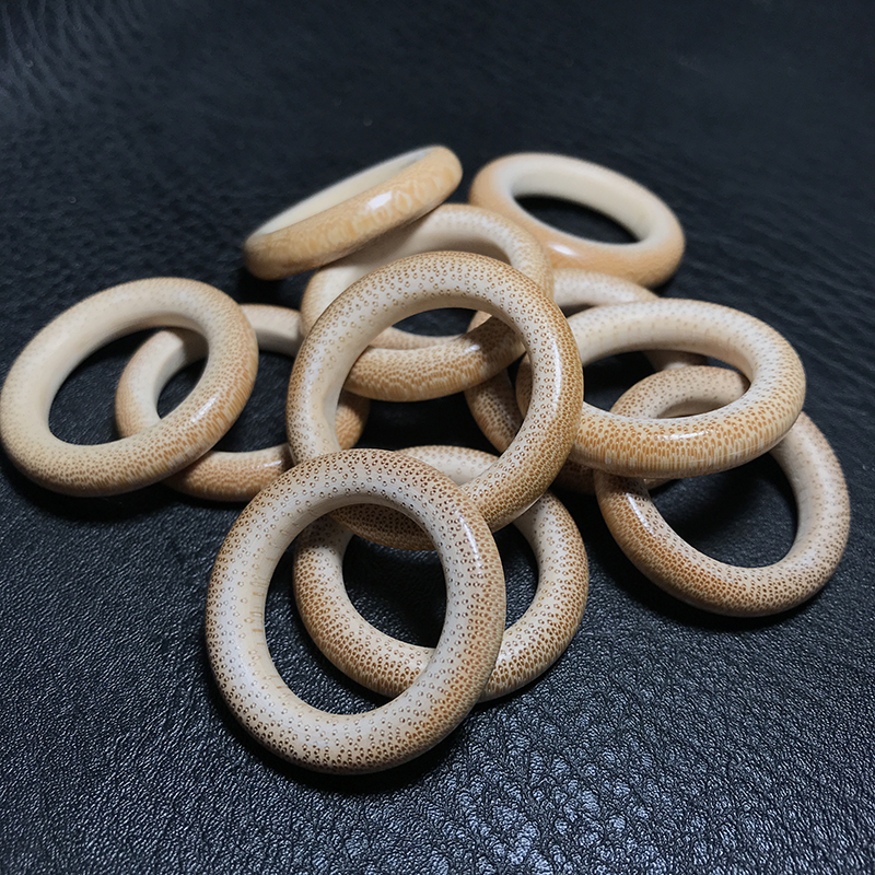 凌盛竹环文玩挂坠手把件指环扣钥匙圈实心竹子竹制品鸟笼提环雕件把玩