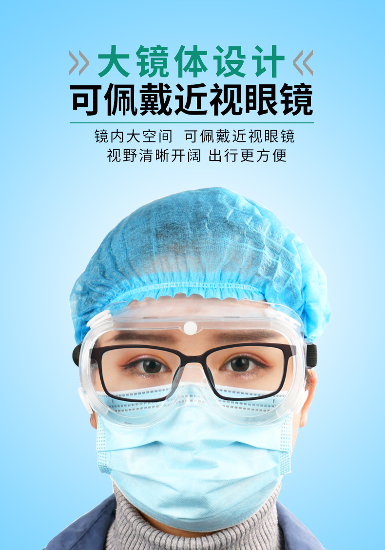 护目镜隔离眼罩防护眼镜医护医疗 (医用隔离眼罩)护目镜【100副】