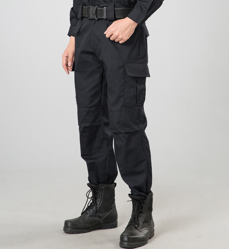 猛虎营同款军迷服装军训作训服黑色长裤夏季透气耐磨男保安作训裤宽松