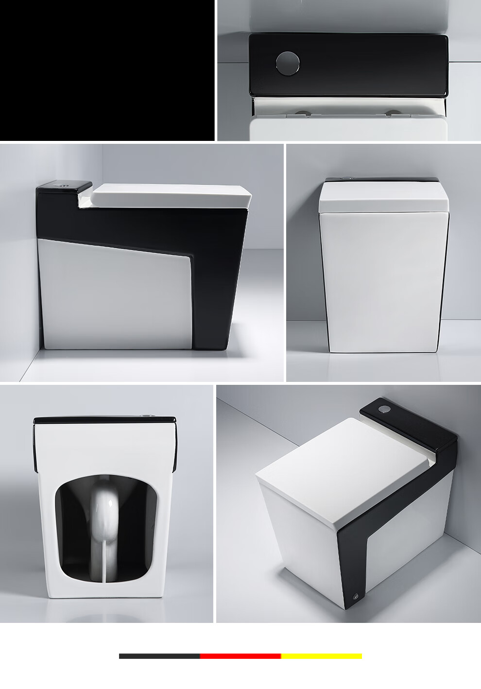 科勒(kohler)无水箱马桶黑色电动磁脉冲小户型家用抽水非智能方形坐