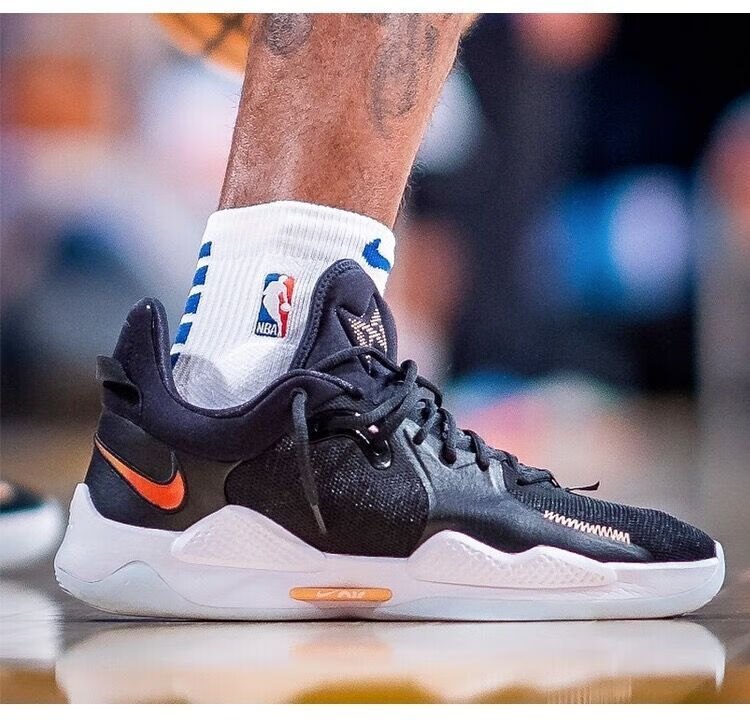 保罗乔治5代篮球鞋pg5男女气垫运动鞋实战战靴pg5黑白39