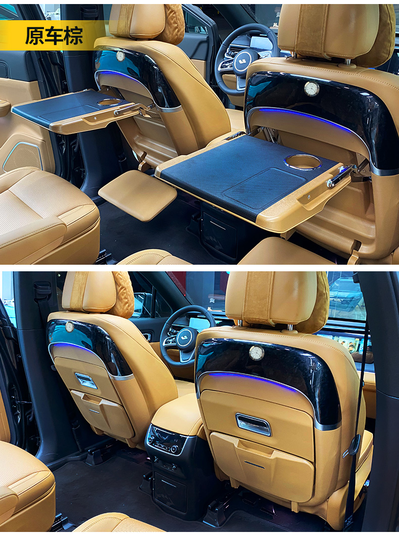 适用2021款理想one汽车后排小桌板于2021one多功能载餐桌收纳座折叠