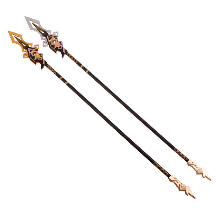 原神周边钟离岩神贯虹之槊长矛cosplay道具2米金