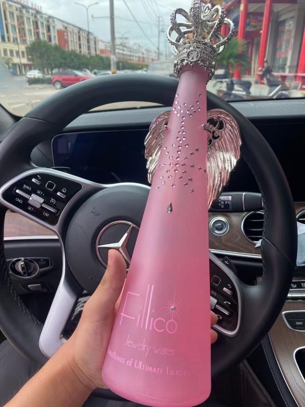 日本fico神户矿泉水杯皇冠造型天使之翼创意水杯摆件礼品收藏礼物