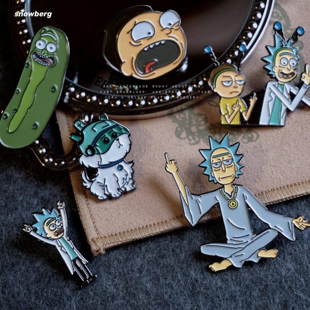 周边金属徽章 rick创意潮男书包装饰胸针搞怪小礼物 莫蒂瑞克鄙视 4*3