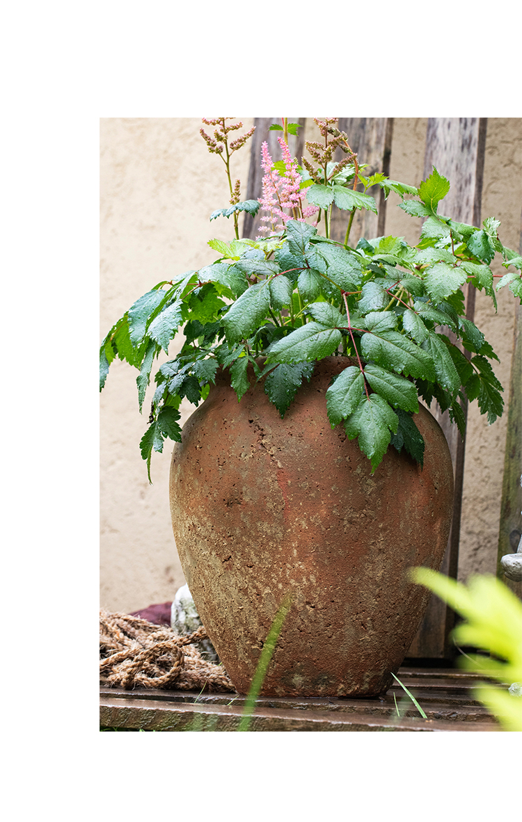 掬涵水泥大花盆装饰花器摆件落地仿古粗陶罐大型绿植盆花园别墅a款
