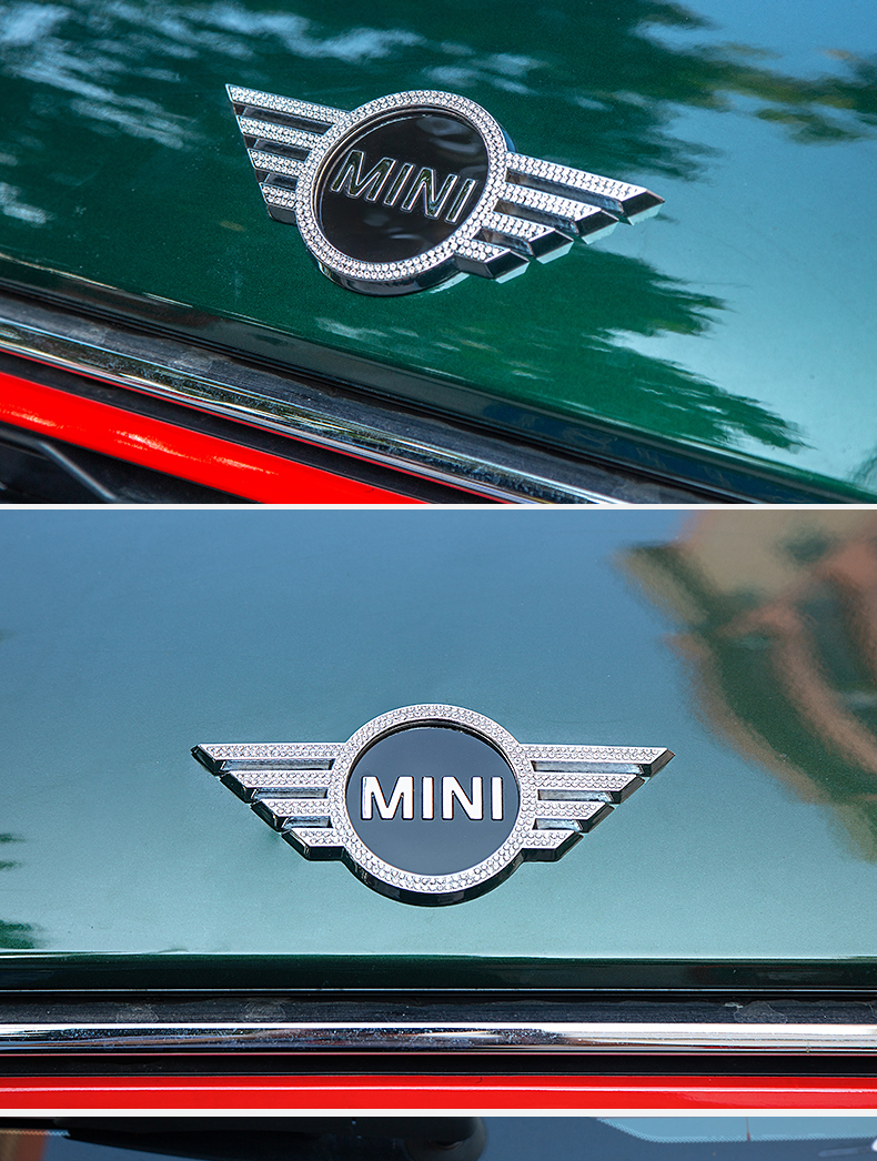 专用于宝马迷你mini 镶钻前标贴cooper水钻车标改装one装饰贴后标定制