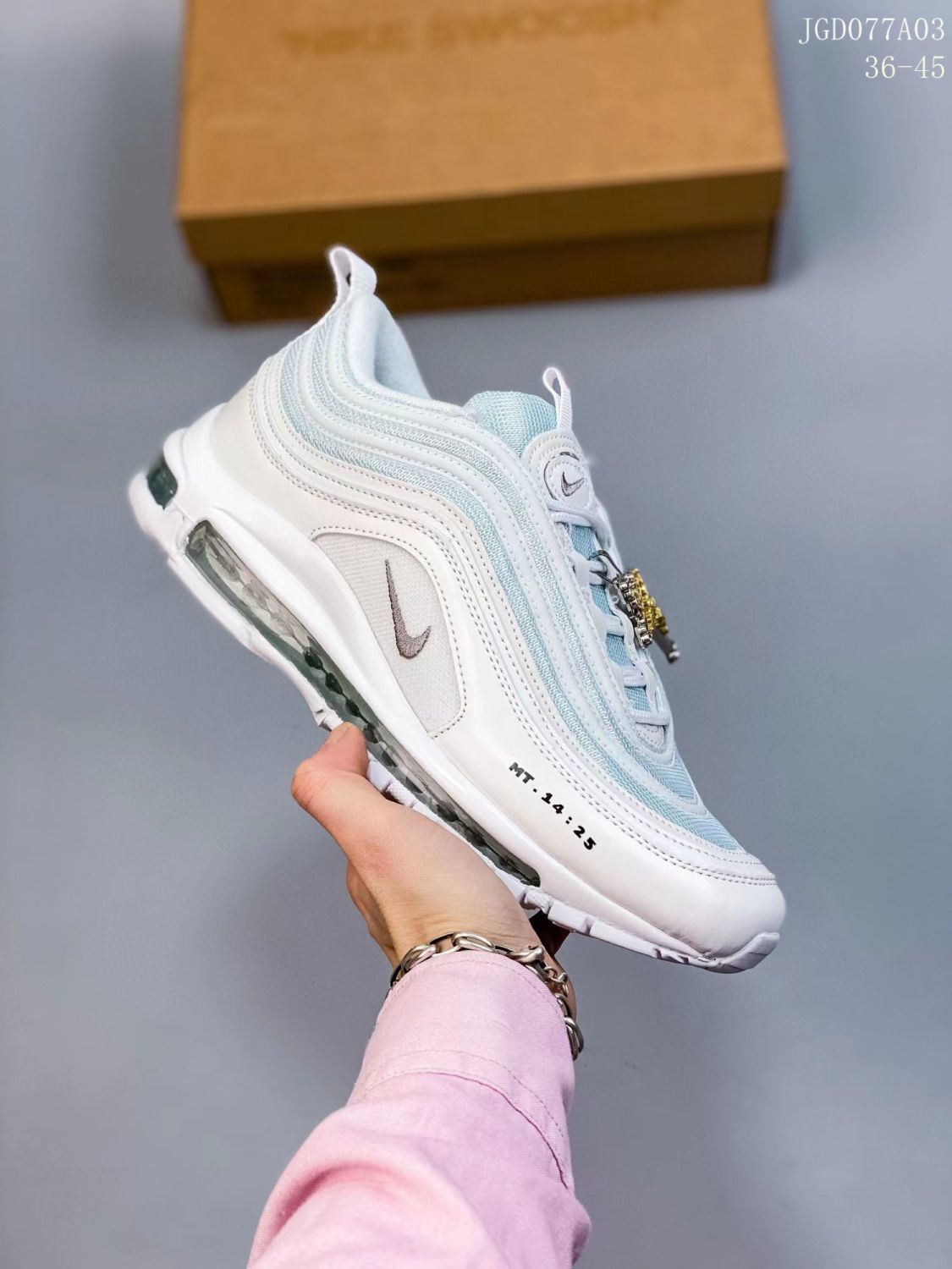 airmax97头跑步全掌气垫运动鞋银3m反光男女情侣休闲鞋圣水真气垫纯原