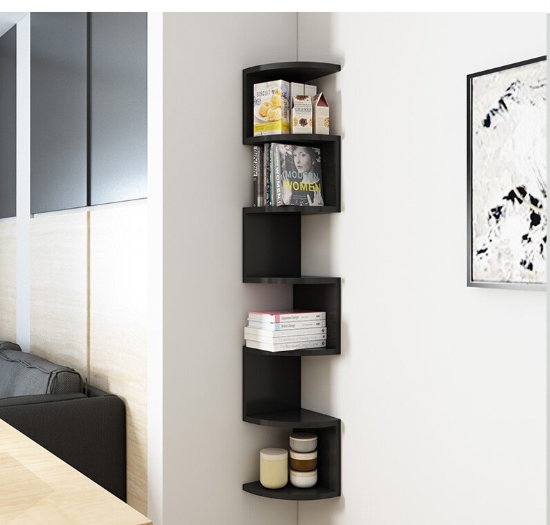 墙角架置物架搁架收纳架壁挂墙搁板墙壁转角架角落三角墙上隔板 2层白