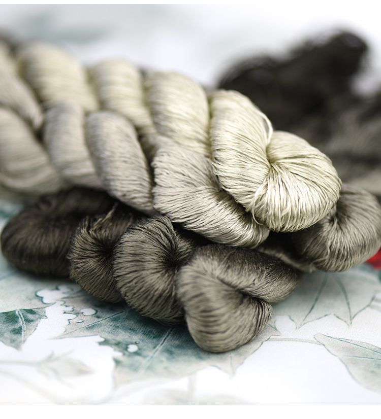 绣匠84号手工苏绣桑蚕丝绣花线缠花绒花真丝绣线常用灰色系豆灰绣花线