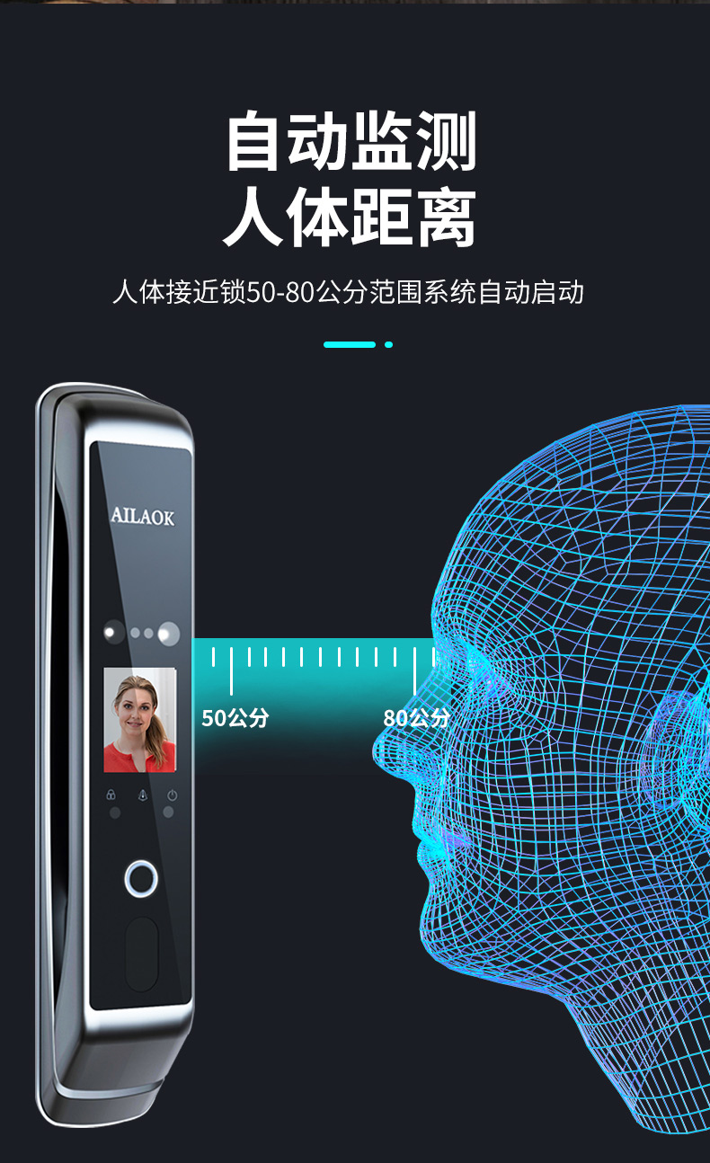 米家米家3d人脸识别智能锁家用防盗门密码门锁全自动可视猫眼抓拍指纹
