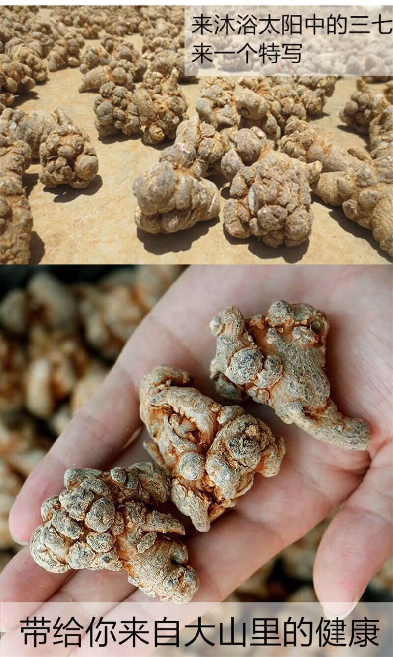正宗云南特产文山三七个头特500克田七60头33个左右250g三七个头