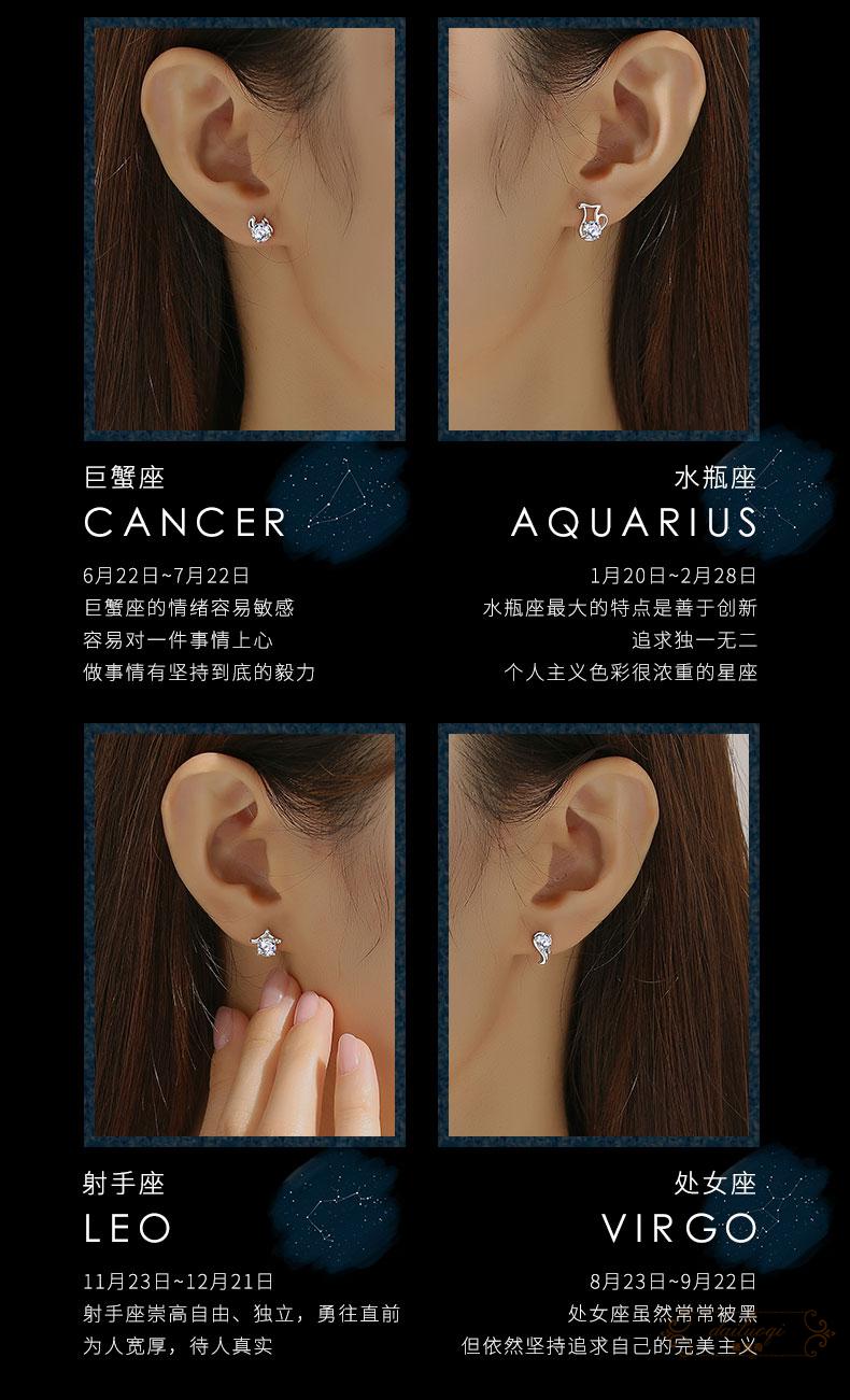 新款潮女夏小众设计感气质大气耳环饰送女友生日礼物水瓶座耳钉121218