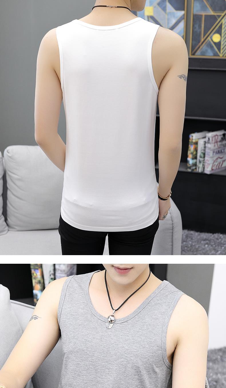 二道男士棉上身内衣二股二指跨带两根筋薄款夏装背心黑白两件装m