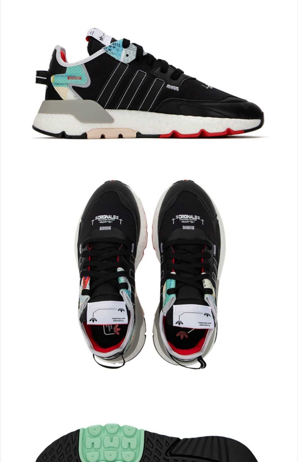 纯原 现货夏季nite jogger夜行者3m反光男女跑步鞋gw4229 gw4228 hp