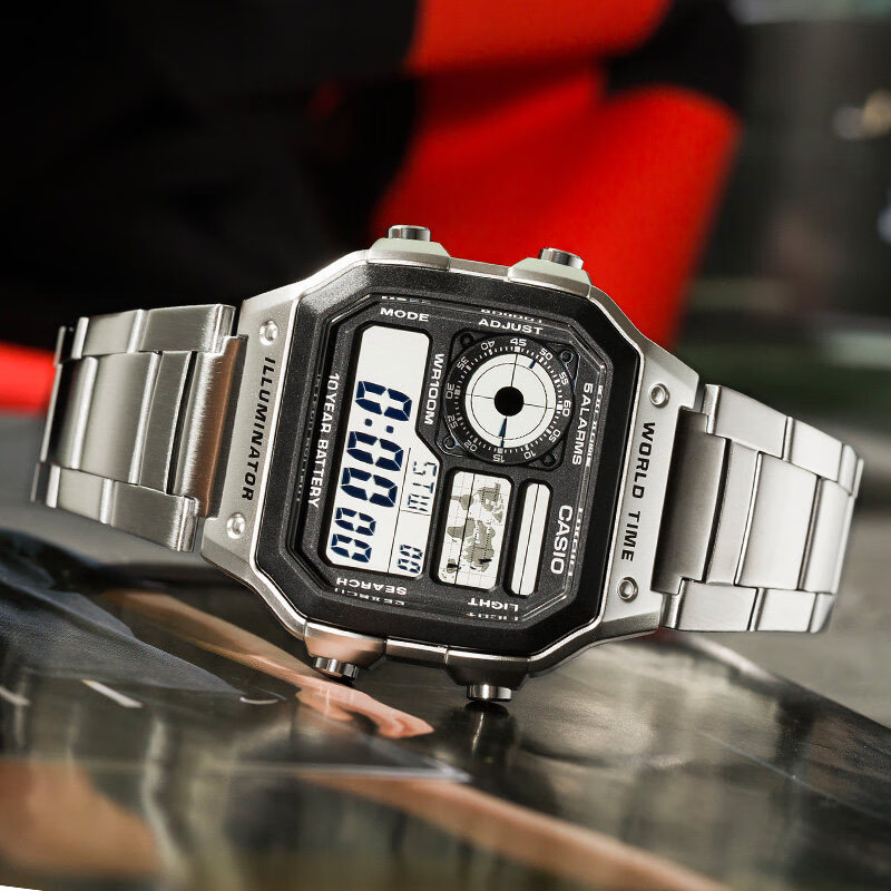 卡西欧 海外代购手表男复古方形日本小方块运动石英男表-1a专柜 a168