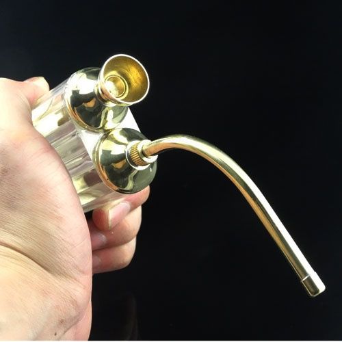 筒黄铜双重过滤水烟壶纯铜磁化水烟袋水烟斗两用型烟嘴608黄铜大锅