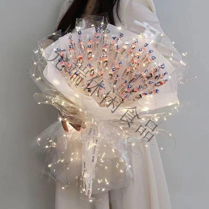 diy花束圣诞节礼物大白兔奶糖女生闺蜜生日礼品女朋友情人节礼33颗奶