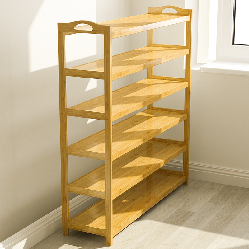 米朗豪楠竹鞋架子简易放门口家用室内经济型鞋柜实木鞋架好看收纳架