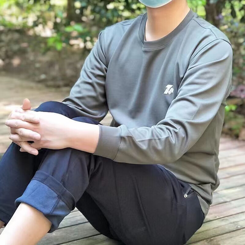 新式21体能服训练服春秋体能训练长袖t恤健身跑步汗衫 长袖圆领衫体能