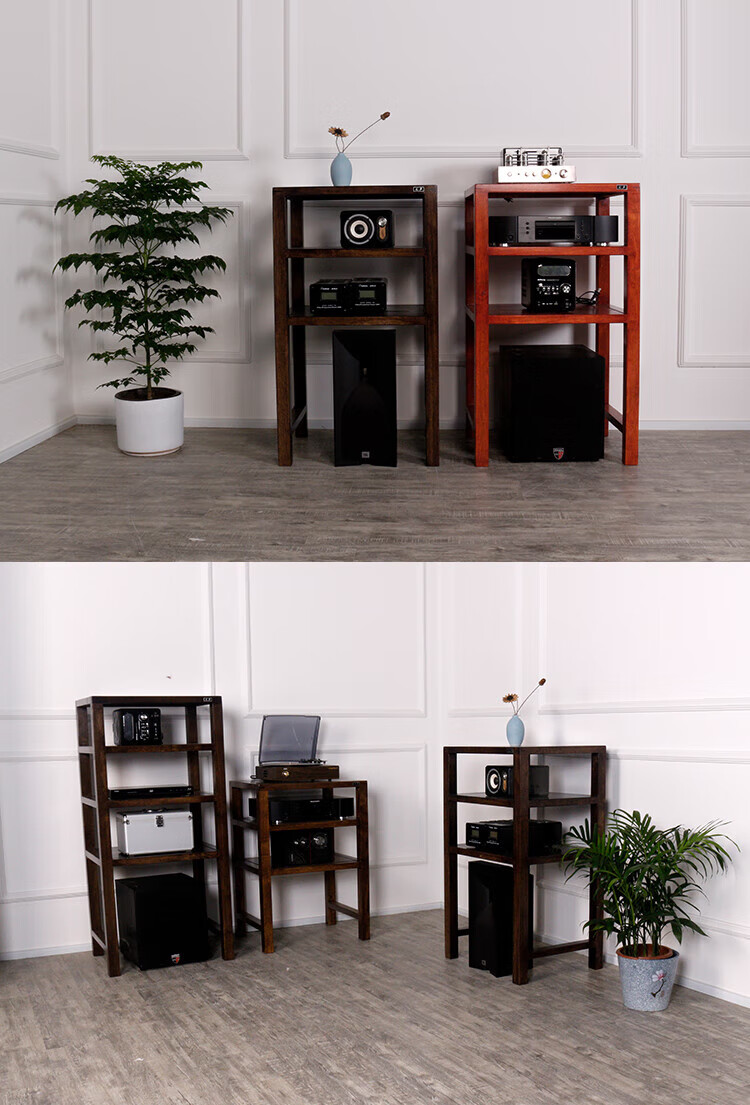 汇声 音响机架功放实木影院专用低音炮避震脚钉脚架音箱器材架子 w80b