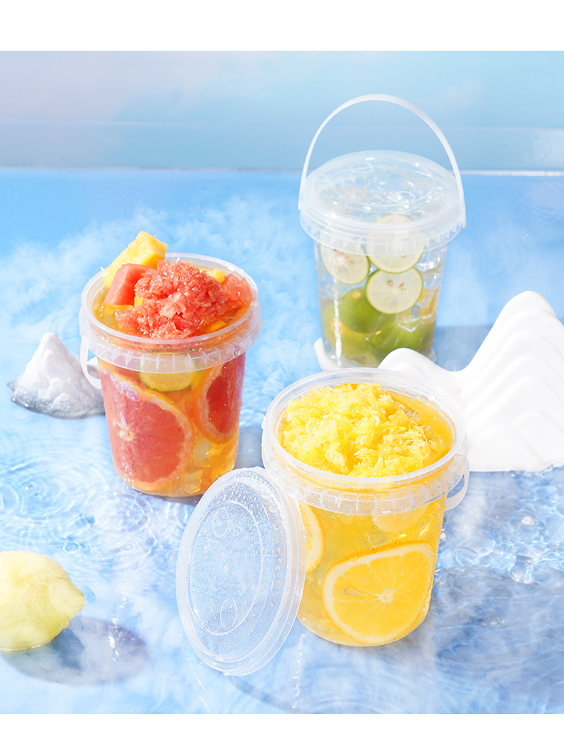 奶茶桶 手提奶茶冰粉1000ml大容量大桶网红霸王桶1升 1000ml桶 吸管10