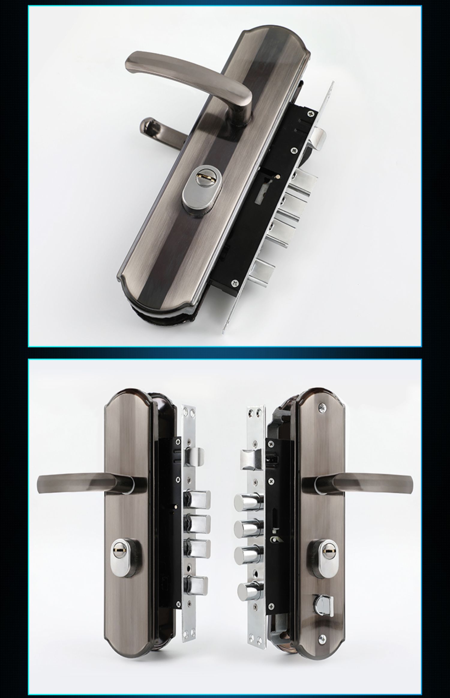 睿爸防盗门门锁家用通用型门把手上提反锁大门锁具套装室内铁门房门锁