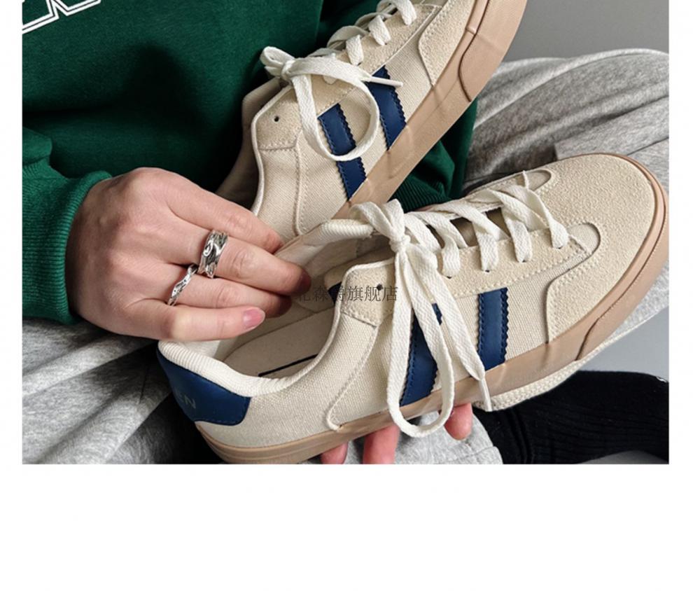 日本冈山久留米硫化鞋帆布鞋小众低帮帆布鞋男复古日系蓝色39