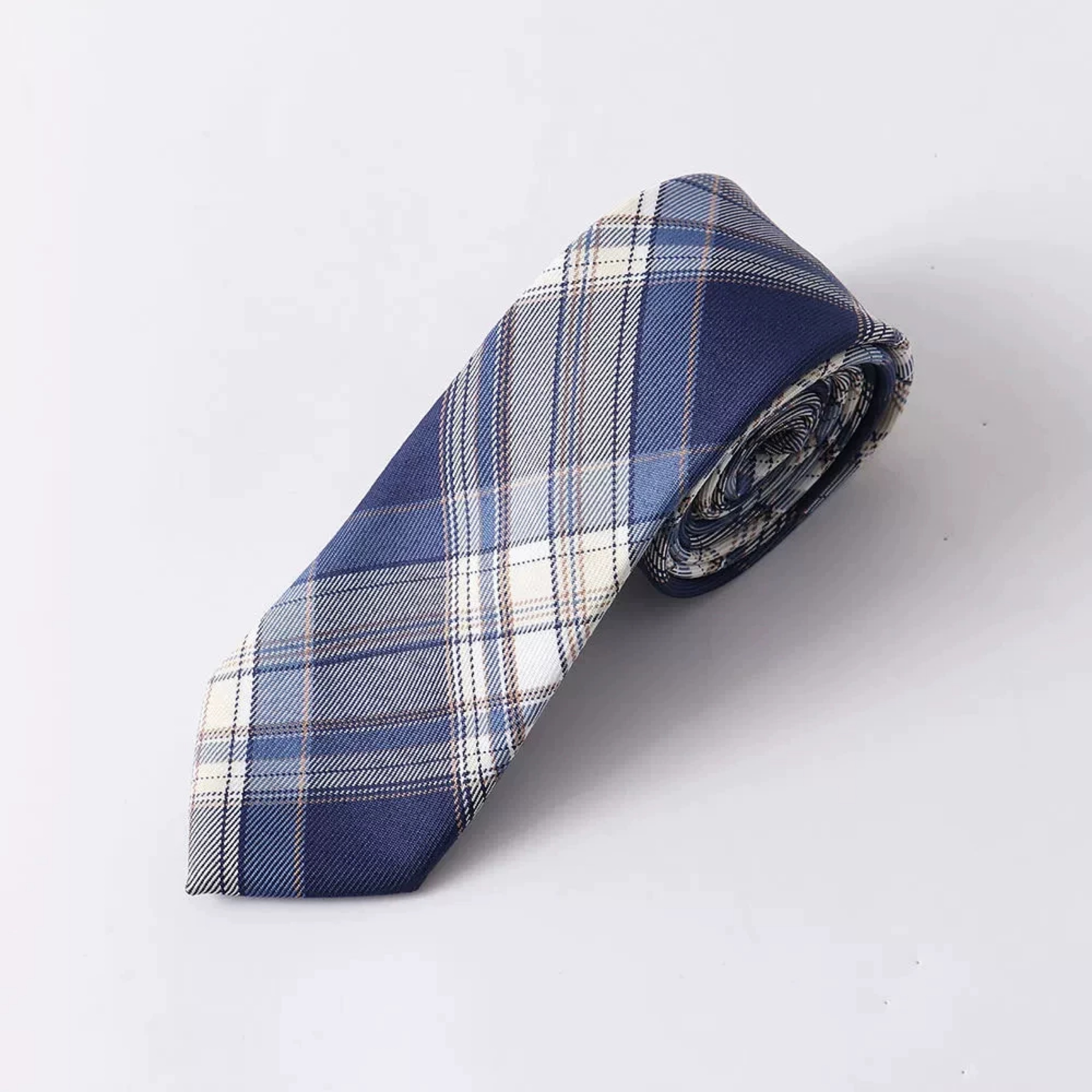 (法黛姗)50款集合#温柔一刀碳灰烟灰青野 男女格子领带 浅黄色 抹茶