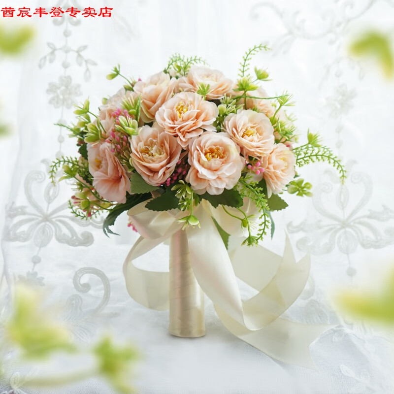 手捧花 手捧花結婚韓式新娘手捧花婚禮結婚緞帶手捧花束永生花仿真紅