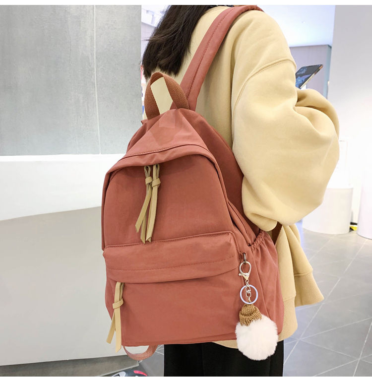 新年装泫雅风ins书包女韩版森系防水简约高初中大容量百搭学生双肩