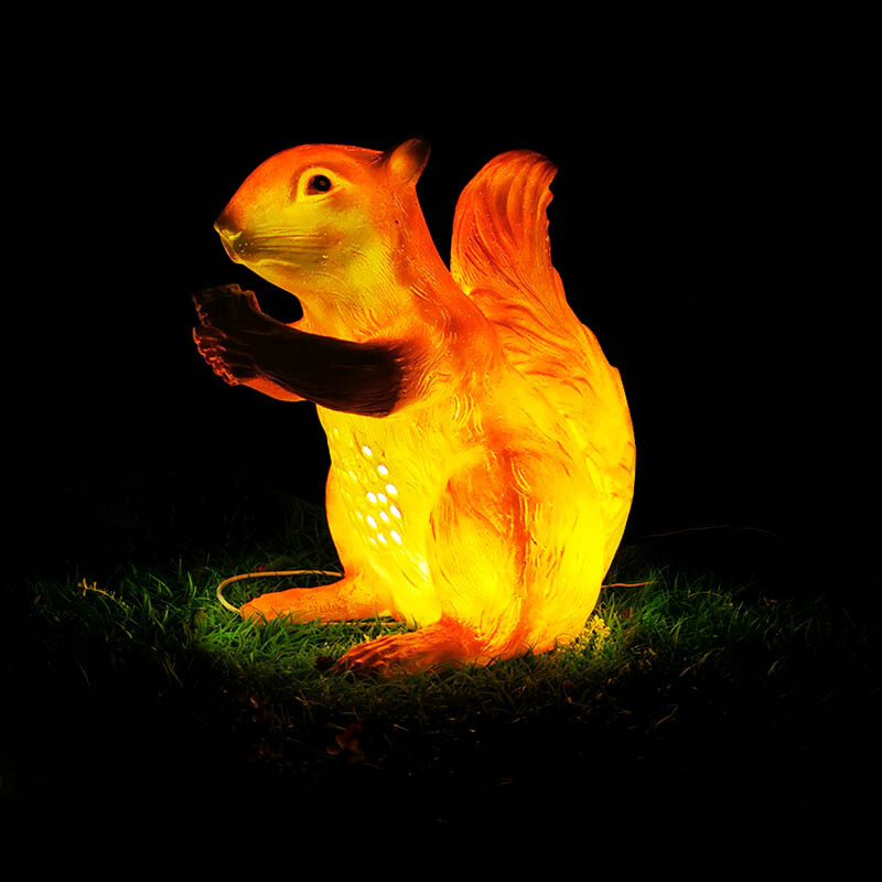 户外庭院发光动物灯led松鼠灯兔子灯熊猫灯别墅草坪太阳能景观灯太阳